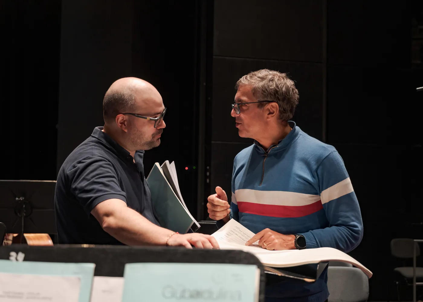 Armando Merino and Moritz Eggert in Rehearsal